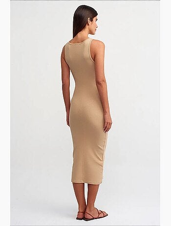 Vestido largo algodón elastano dilvin