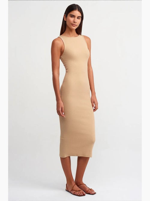 Vestido largo algodón elastano dilvin - Kiabi Vestido largo algodón elastano dilvin - Kiabi