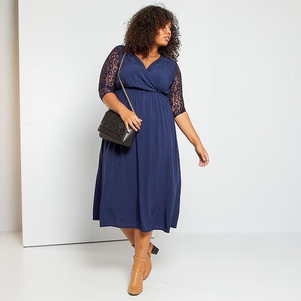 Vestido largo tallas grandes mujer - azul marino - Kiabi - 25,00€