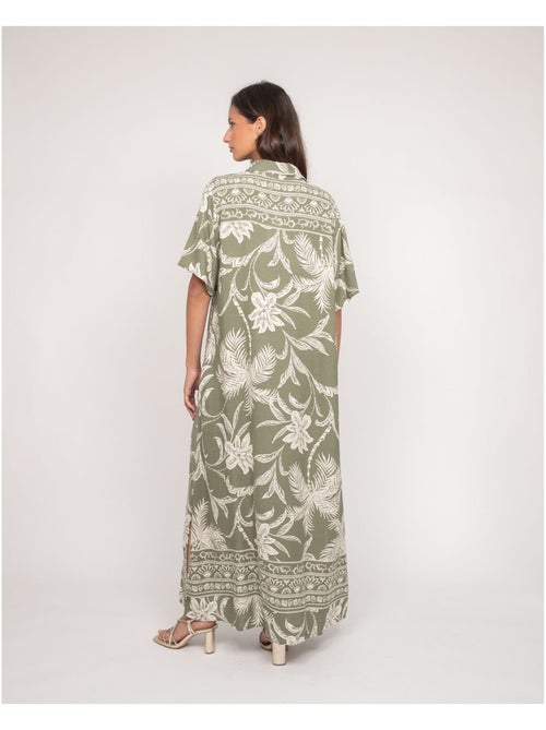Vestido largo camisero estampado ILIAGO - Kiabi Vestido largo camisero estampado ILIAGO - Kiabi