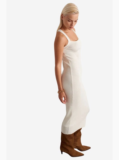 Vestido largo canalé halter ajustado dilvin - Kiabi