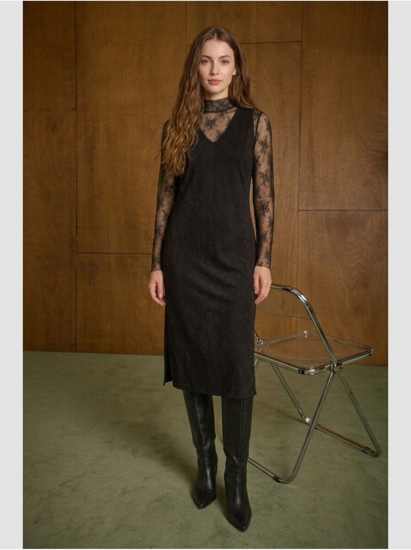 Vestido largo charby Negro - Kiabi