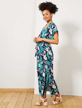 Vestido largo con abertura - Kiabi