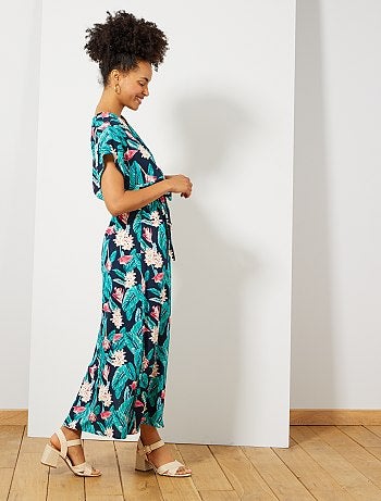 Vestido largo con abertura - Kiabi