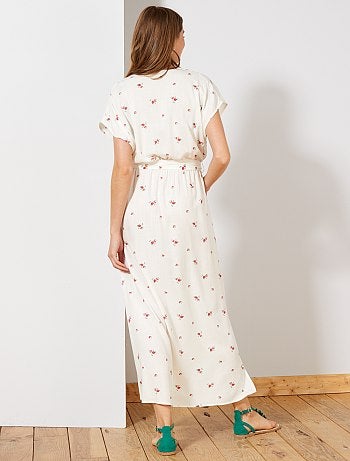 Vestido largo con abertura - Kiabi