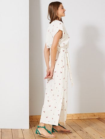 Vestido largo con abertura - Kiabi