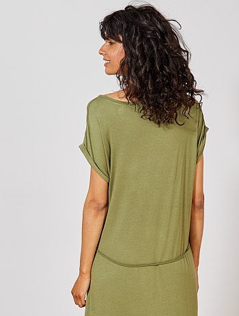 Vestido largo con abertura - Kiabi