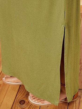 Vestido largo con abertura - Kiabi