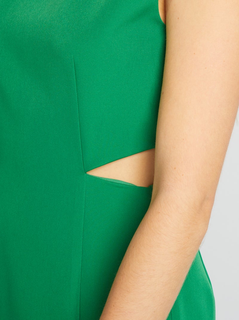 Vestido largo con aberturas verde - Kiabi