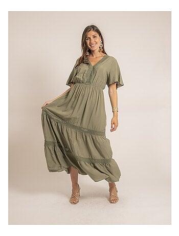 Vestido largo con bordados IREANE