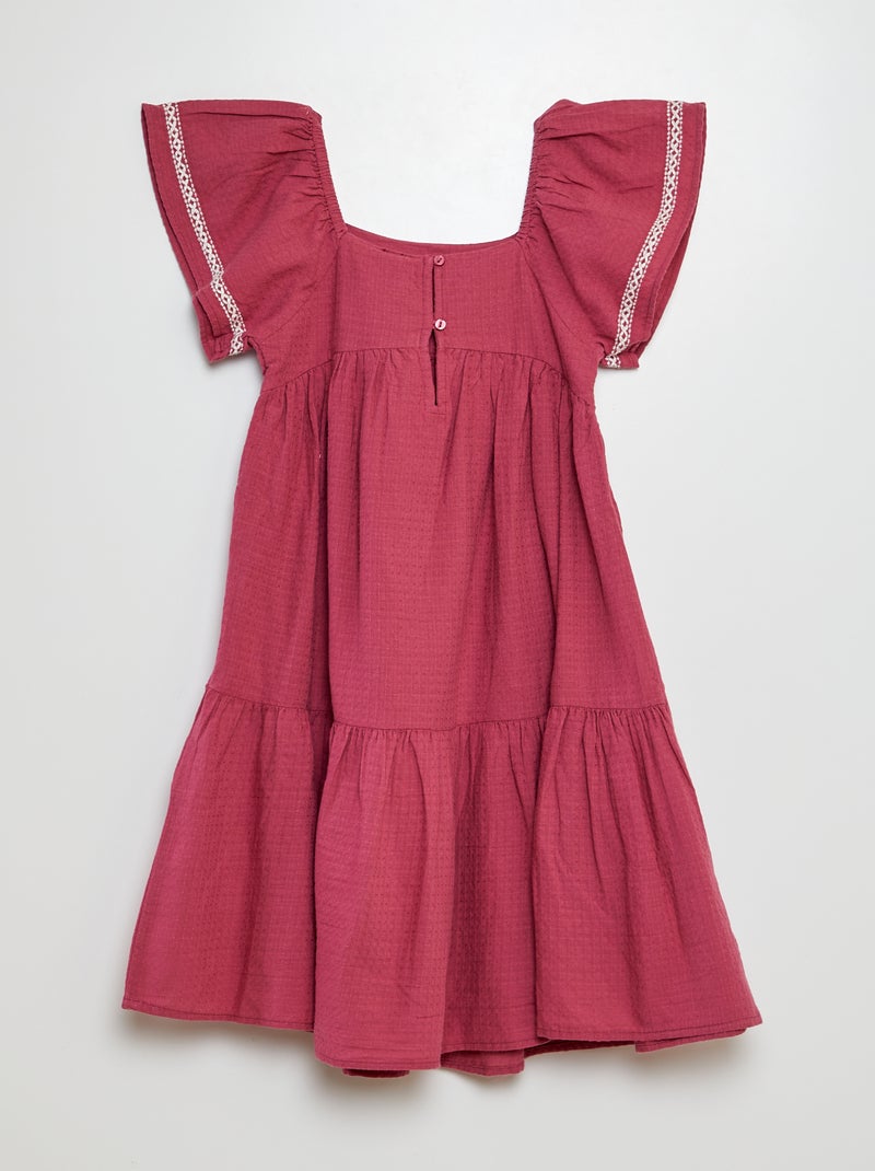 Vestido largo con bordados PURPURA - Kiabi