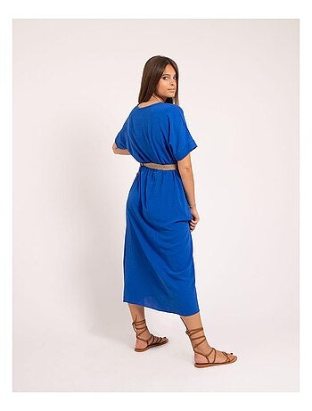 Vestido largo con cinturón ICALEST