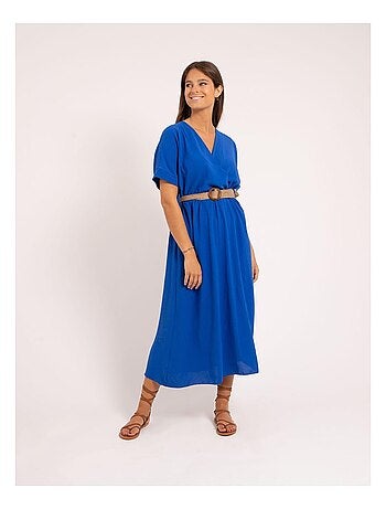 Vestido largo con cinturón ICALEST