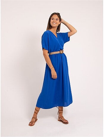 Vestido largo con cinturón ICALEST