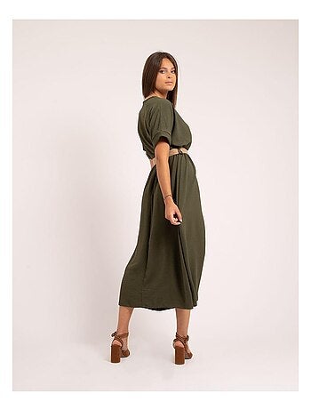 Vestido largo con cinturón ICALEST