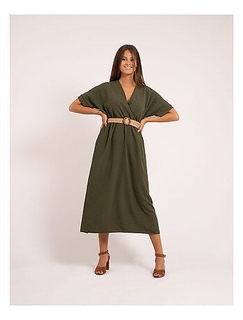 Vestido largo con cinturón ICALEST