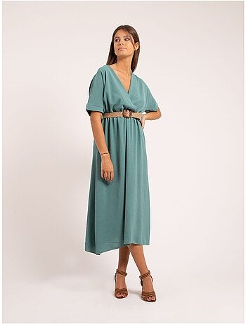 Vestido largo con cinturón ICALEST