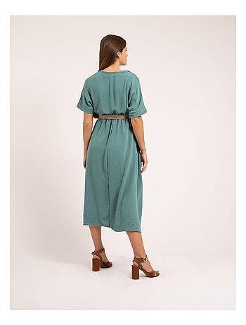 Vestido largo con cinturón ICALEST