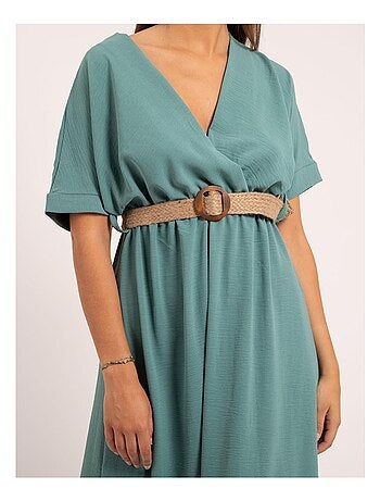 Vestido largo con cinturón ICALEST