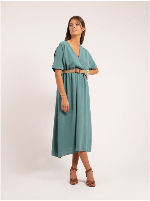 Vestido largo con cinturón ICALEST - Kiabi