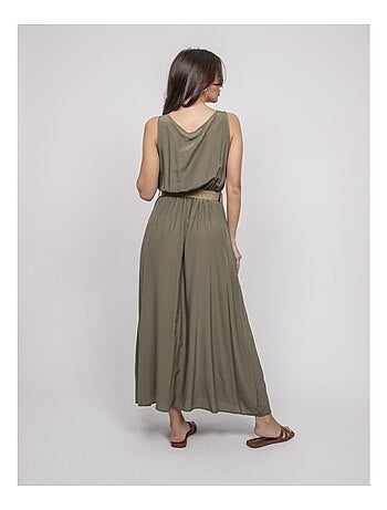 Vestido largo con cinturón ilanel