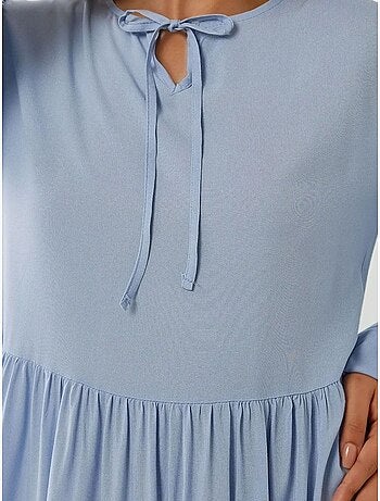 Vestido largo con corte en a y cuello redondo hiccup