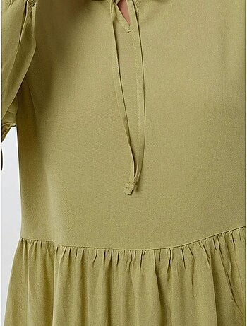 Vestido largo con corte en a y cuello redondo hiccup