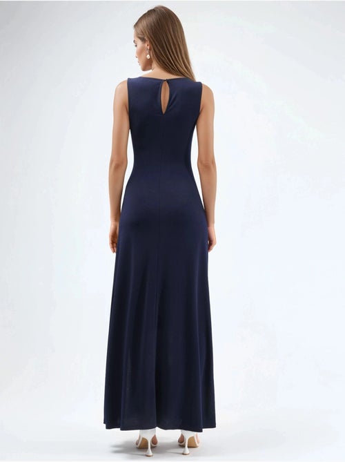 Vestido largo con cuello barco - Kiabi Vestido largo con cuello barco - Kiabi