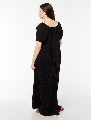 Vestido largo con cuello bardot