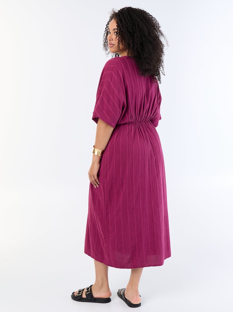 Vestido largo con cuello cruzado y joya de fantasía Purpura - Kiabi