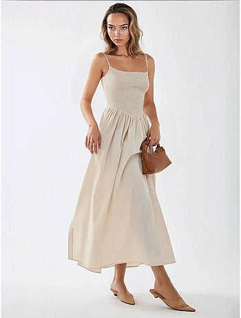 Vestido largo con cuello cuadrado y forma de a hiccup