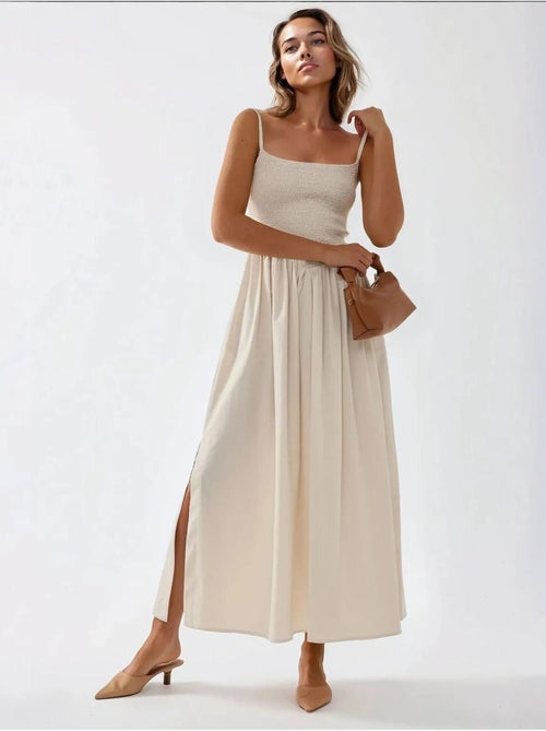 Vestido largo con cuello cuadrado y forma de a hiccup - Kiabi