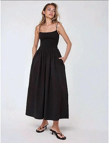Vestido largo con cuello cuadrado y forma de a hiccup