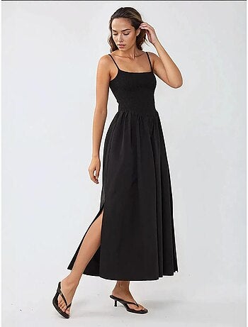 Vestido largo con cuello cuadrado y forma de a hiccup