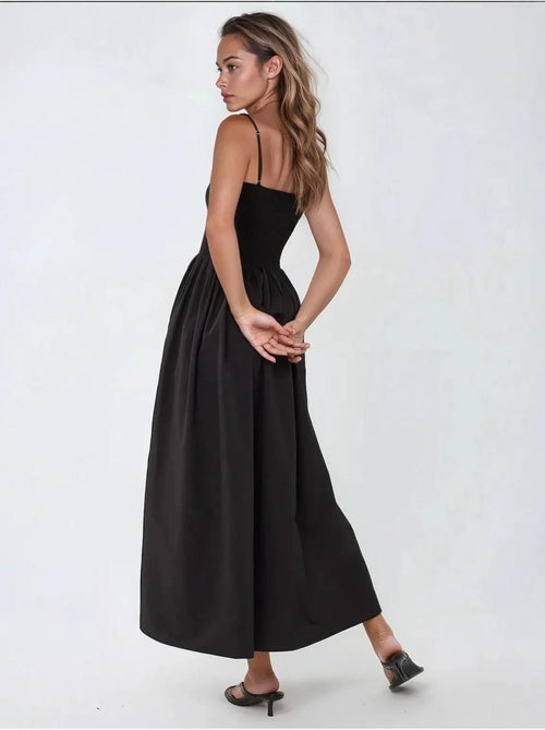 Vestido largo con cuello cuadrado y forma de a hiccup - Kiabi