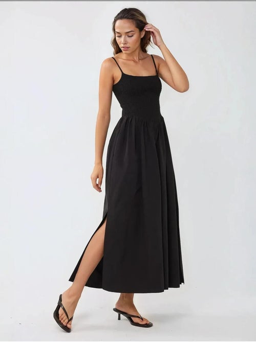 Vestido largo con cuello cuadrado y forma de a hiccup - Kiabi