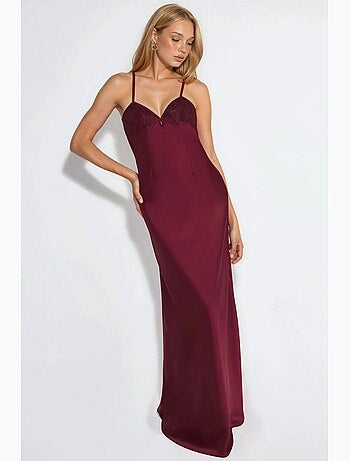 Vestido largo con cuello de corazón hiccup