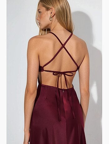 Vestido largo con cuello de corazón hiccup