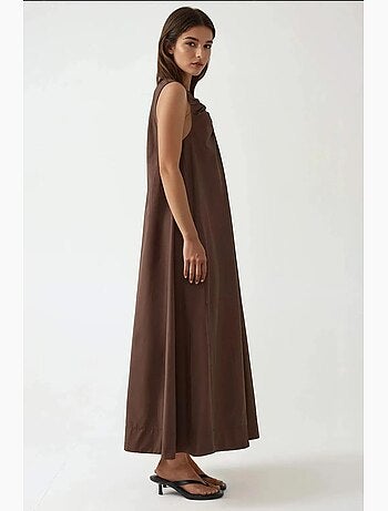 Vestido largo con cuello en u hiccup