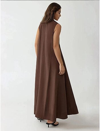 Vestido largo con cuello en u hiccup
