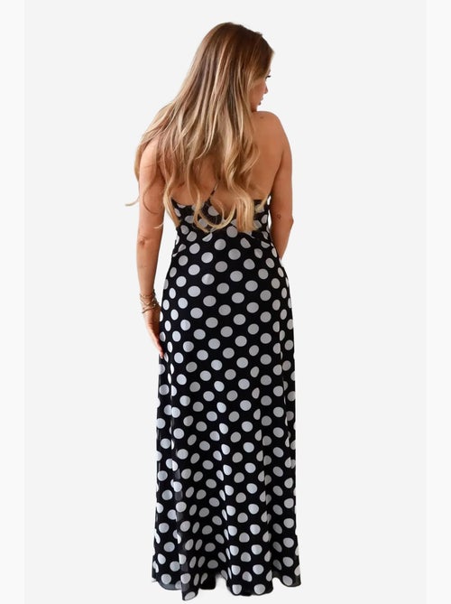 Vestido largo con cuello en v texturizado hiccup - Kiabi