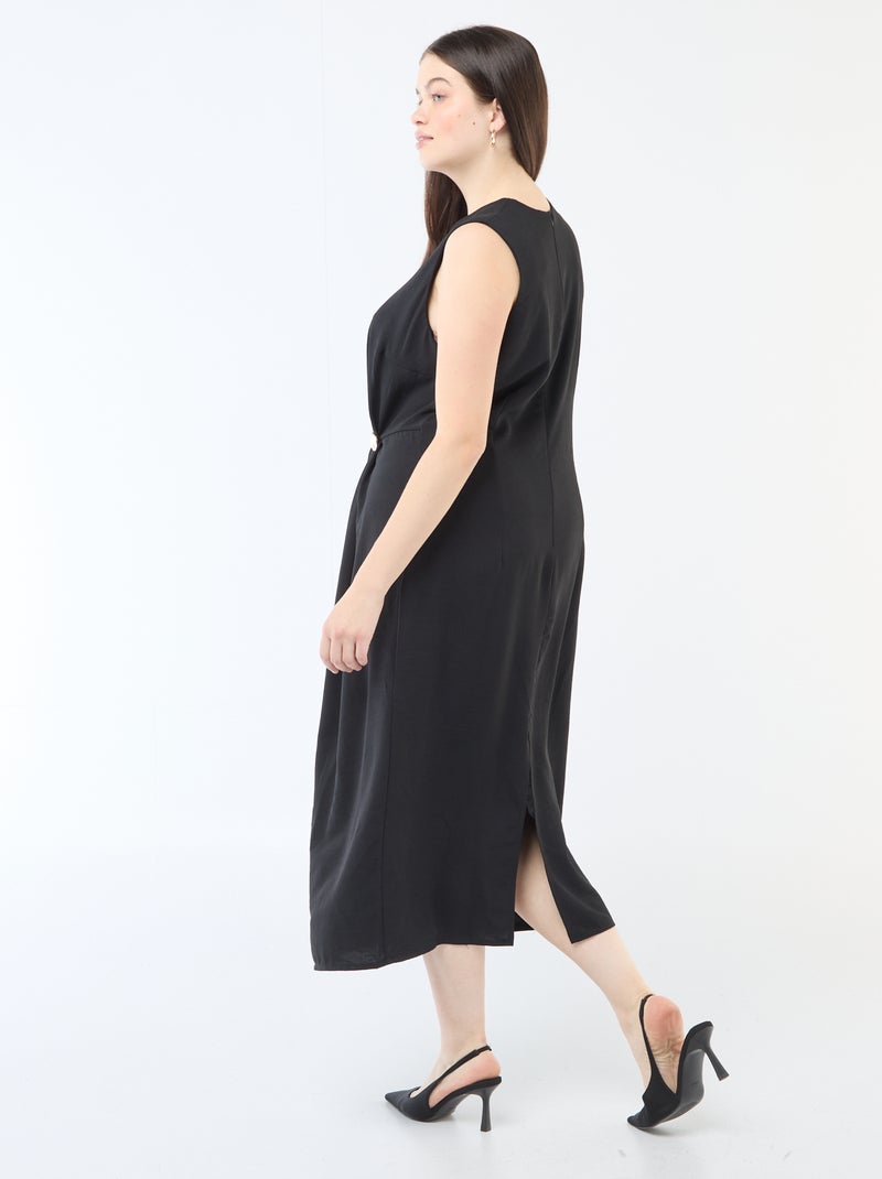 Vestido largo con detalle de joya en la cintura Negro - Kiabi