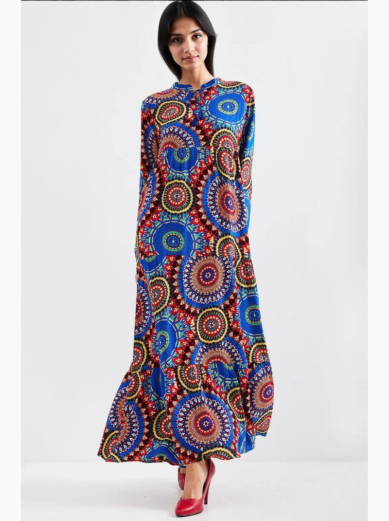 Vestido largo con detalle de lazo bdart Azul cobalto - Kiabi