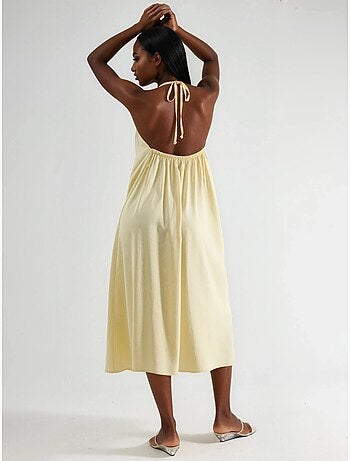 Vestido largo con detalle drapeado busem