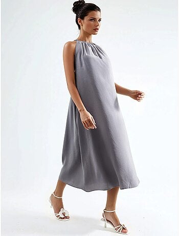 Vestido largo con detalle drapeado busem