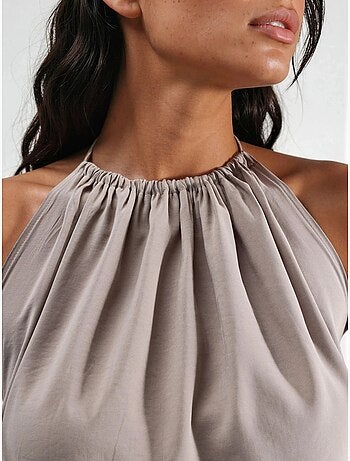 Vestido largo con detalle drapeado busem