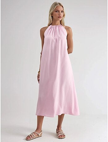 Vestido largo con detalle drapeado busem