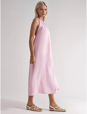 Vestido largo con detalle drapeado busem