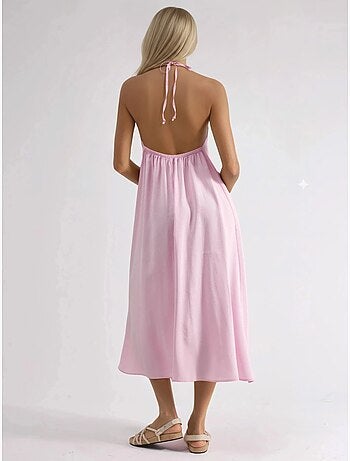 Vestido largo con detalle drapeado busem