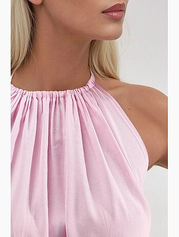 Vestido largo con detalle drapeado busem